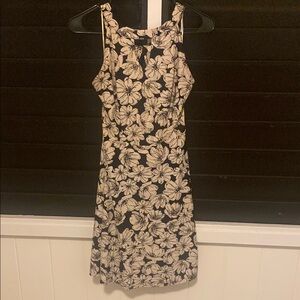 Floral Black and White Dress